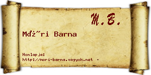 Móri Barna névjegykártya
